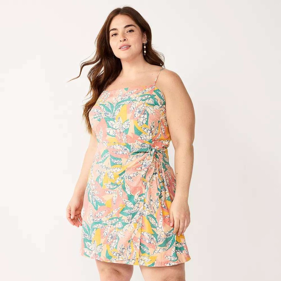 Clothing * | Plus Size Nine West Gathered Side-Tie Sheath Dress