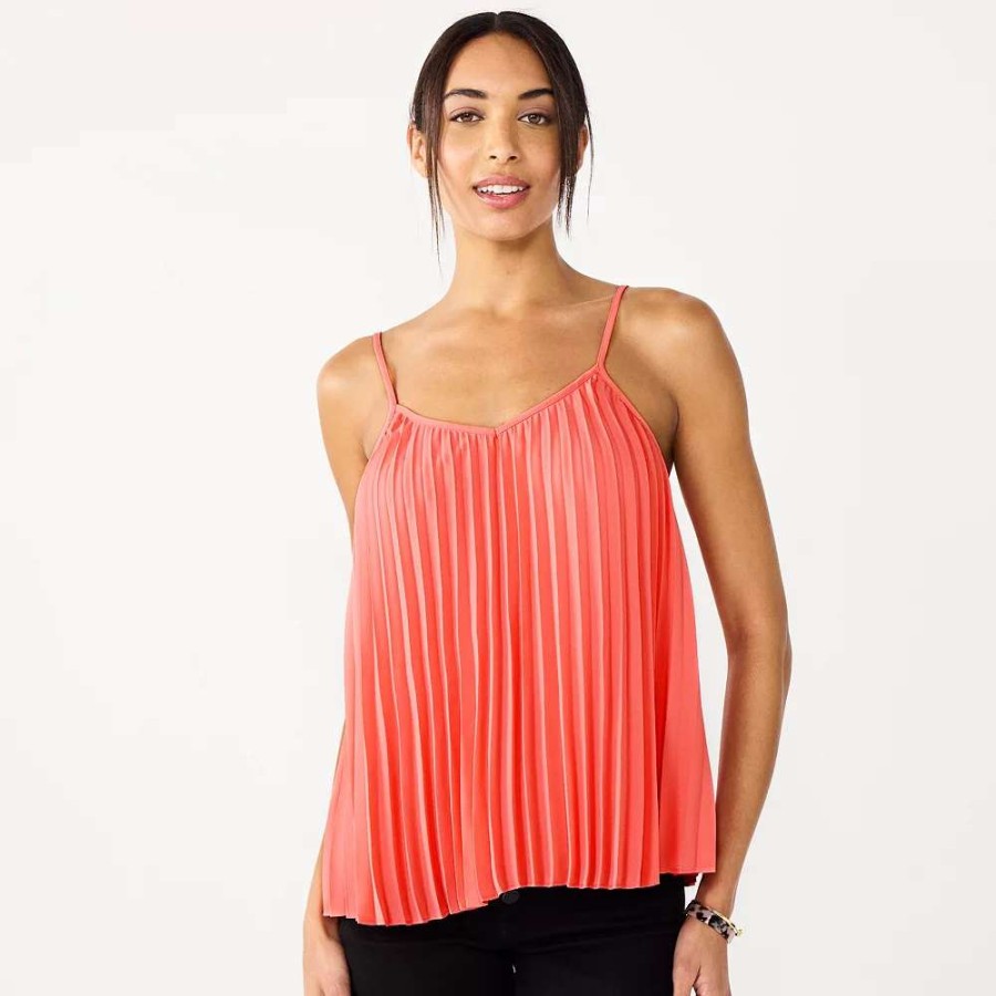 Clothing * | Women'S Nine West Pleated V-Neck Tank