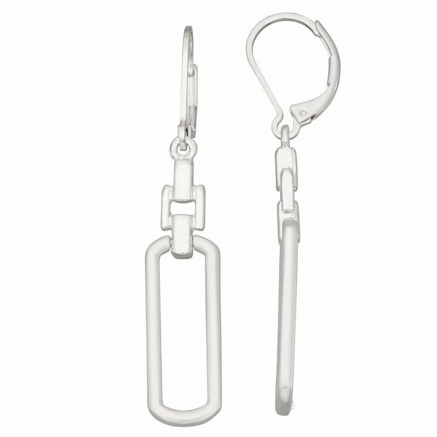 Jewelry * | Women'S Nine West Silver Tone Metal Drop Earrings