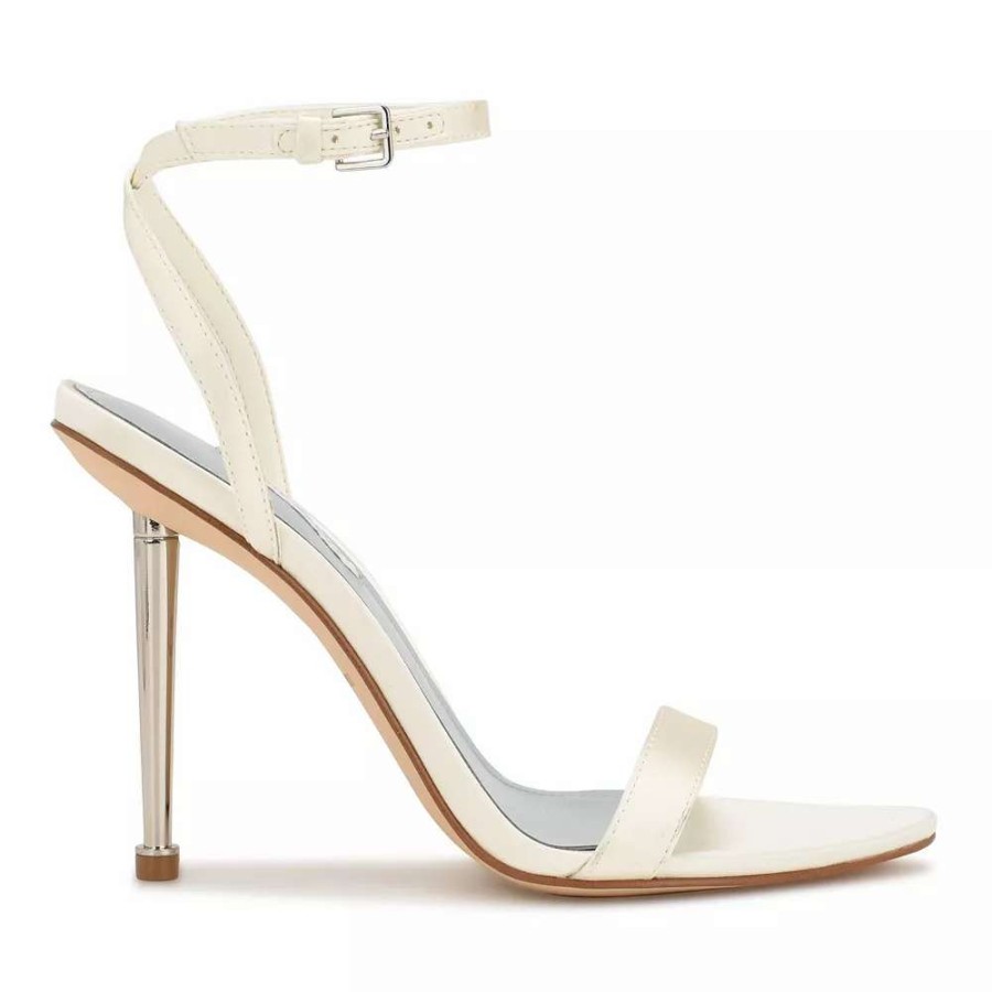 Shoes * | Nine West Reina Women'S Stiletto Dress Sandals Ivory Satin