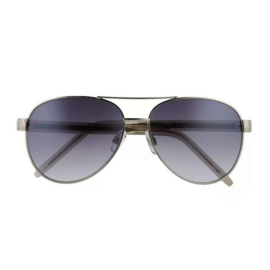 Accessories * | Women'S Nine West 58Mm Metal Aviator With Textured Wire Core Sunglasses