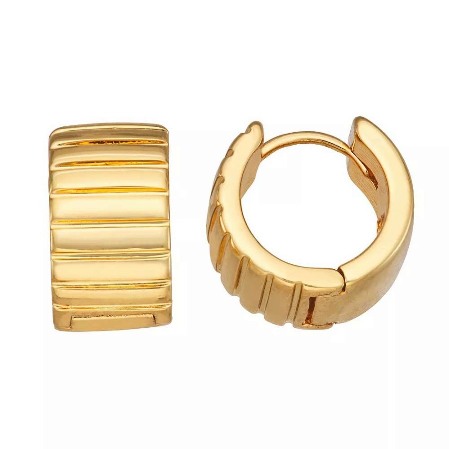 Jewelry * | Nine West Gold Tone Huggie Earrings