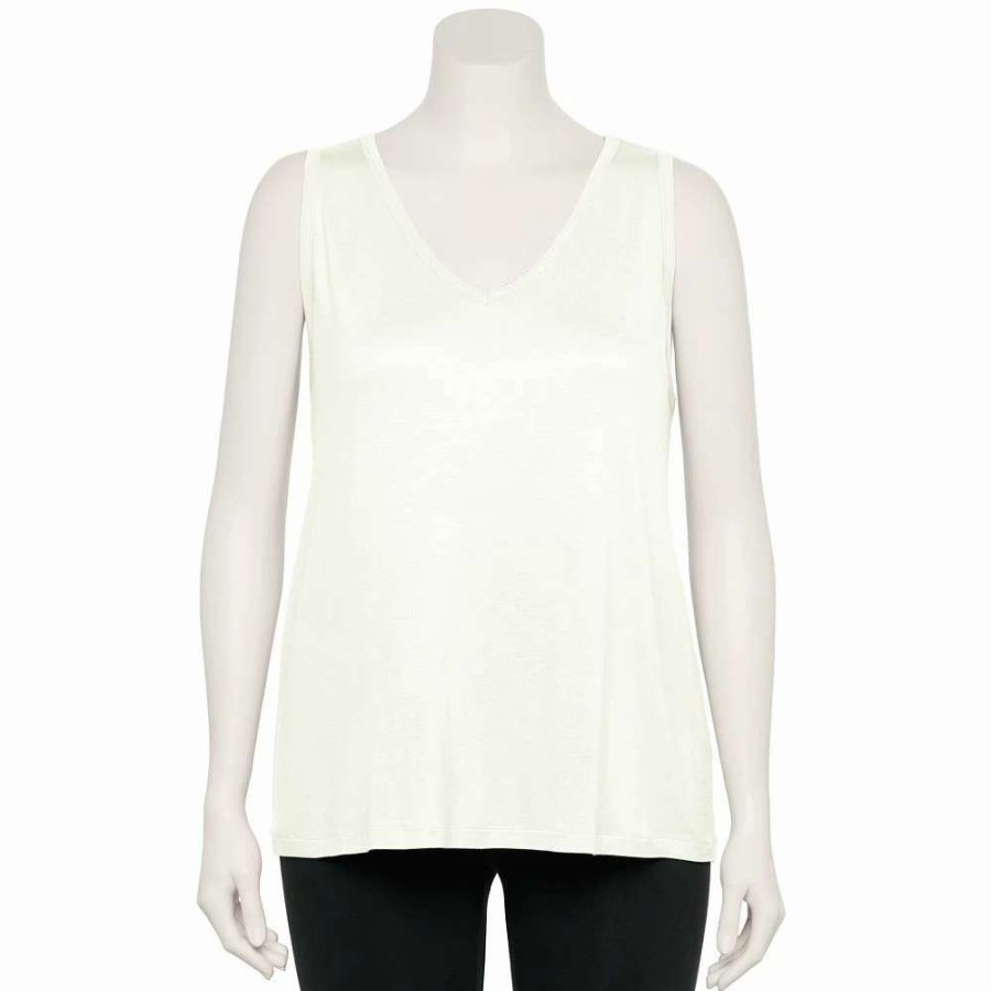 Clothing * | Plus Size Nine West Essential Easy V-Neck Tank