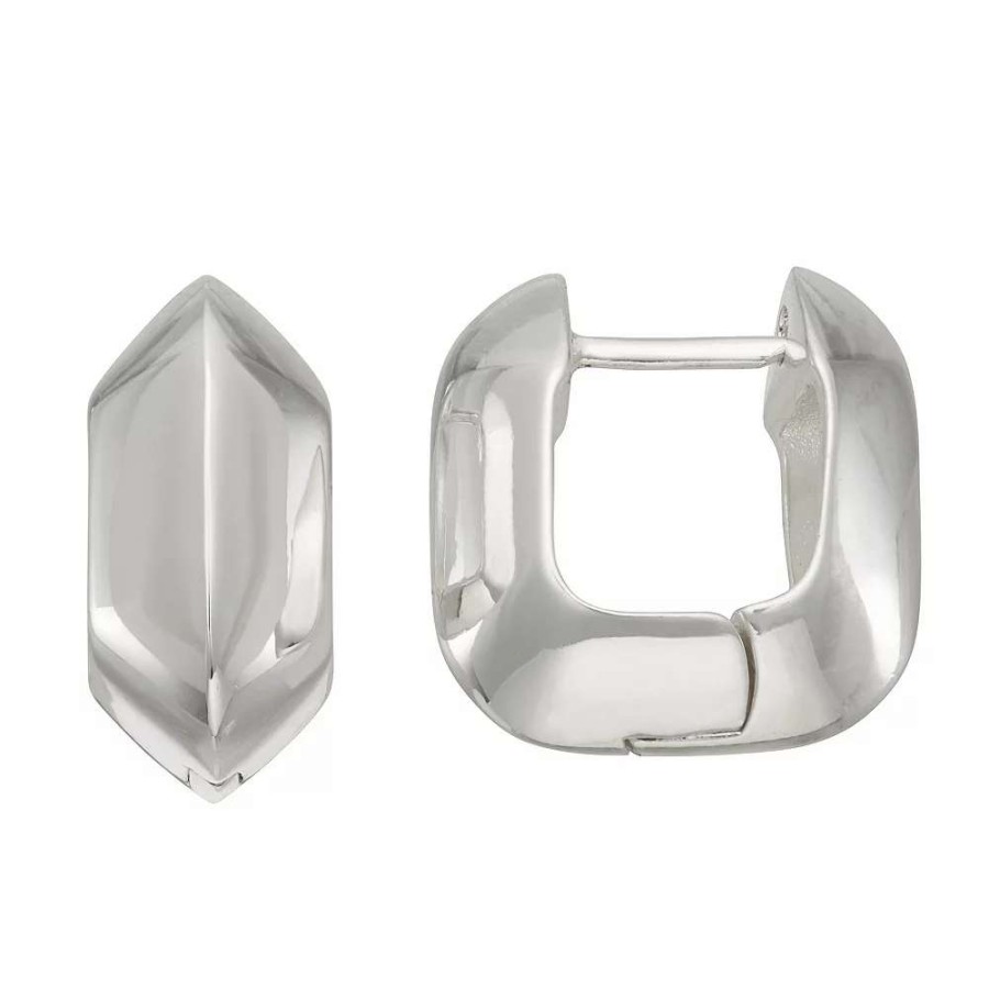 Jewelry * | Nine West Silver Tone Round Huggie Hoop Earrings