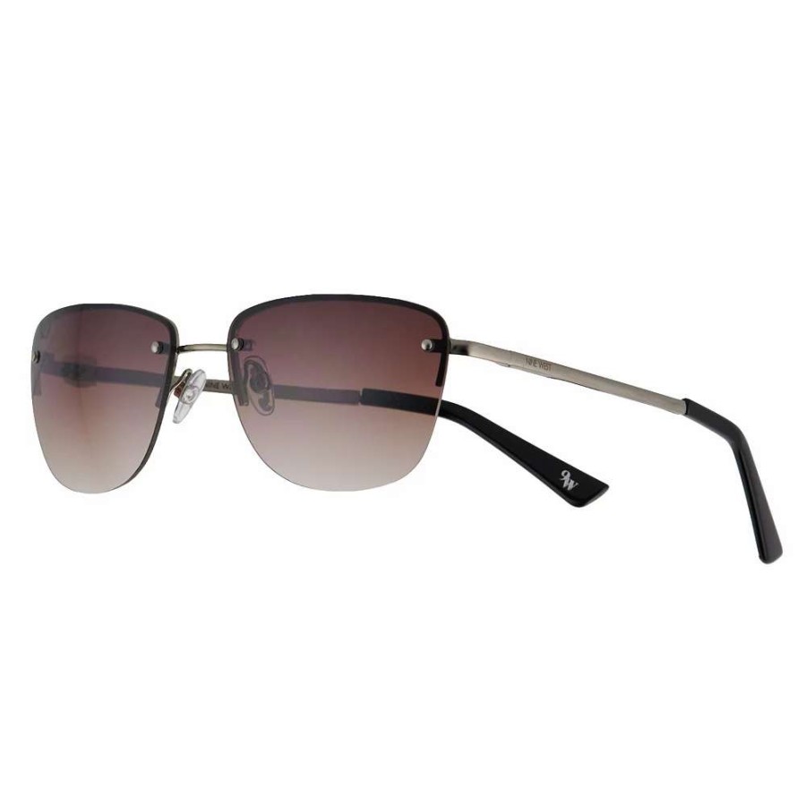 Accessories * | Women'S Nine West 57Mm Semi-Rimless Rectangle Sunglasses