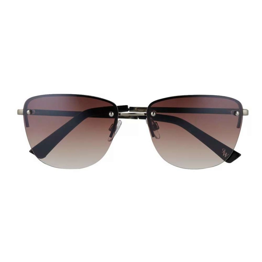 Accessories * | Women'S Nine West 57Mm Semi-Rimless Rectangle Sunglasses