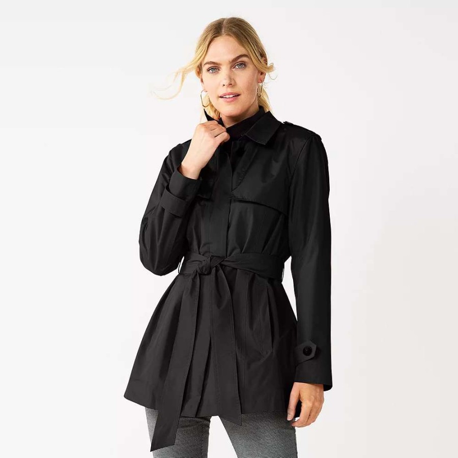 Clothing * | Women'S Nine West Signature Trench Coat