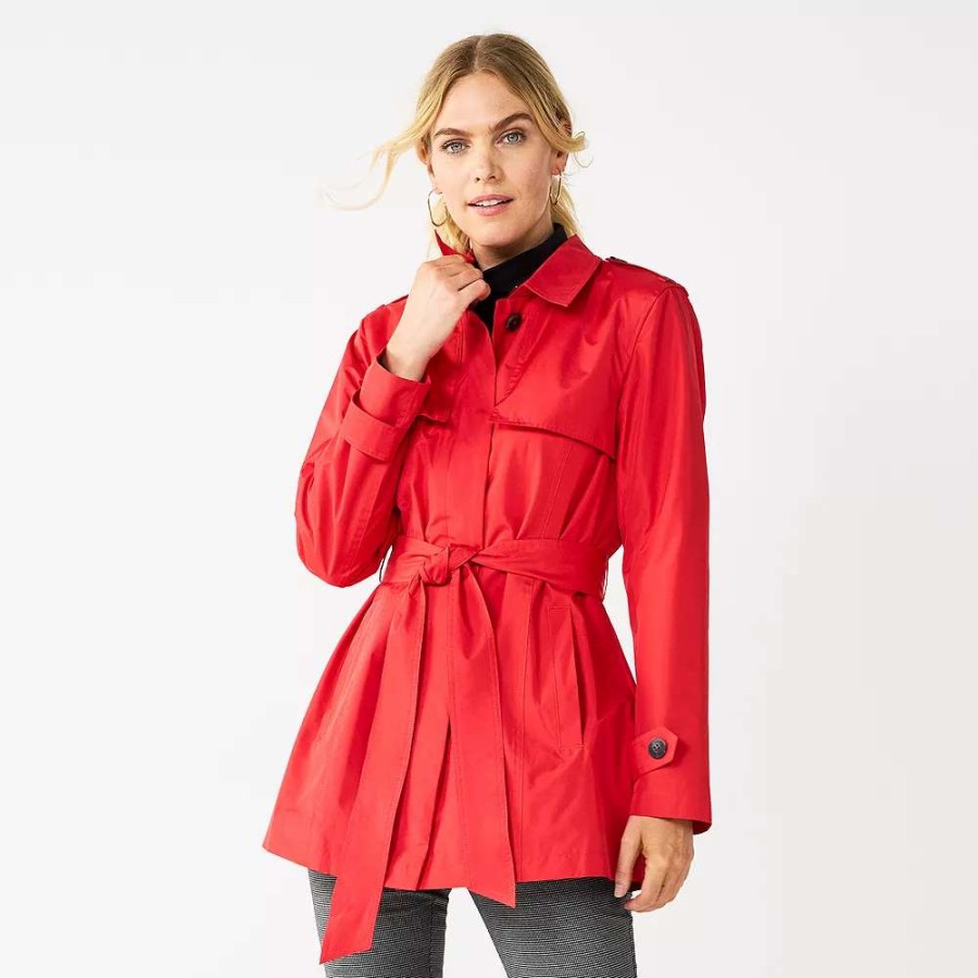 Clothing * | Women'S Nine West Signature Trench Coat