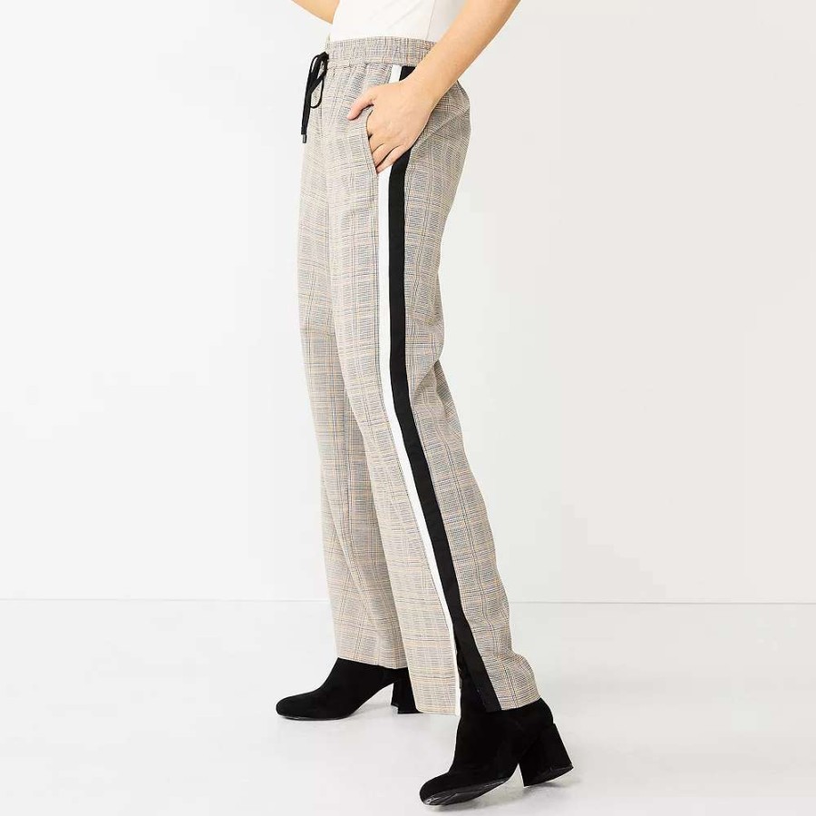 Clothing * | Women'S Nine West Side-Stripe Wide-Leg Pants