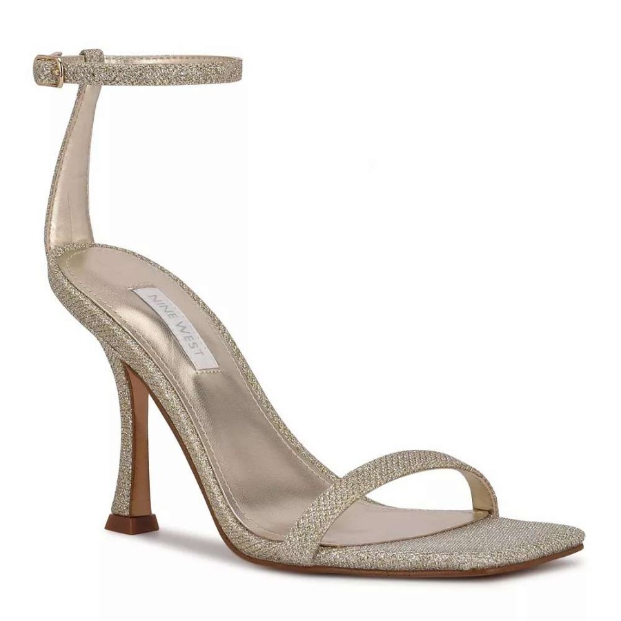 Shoes * | Nine West Yess Women'S Dress Sandals Gold Glitter