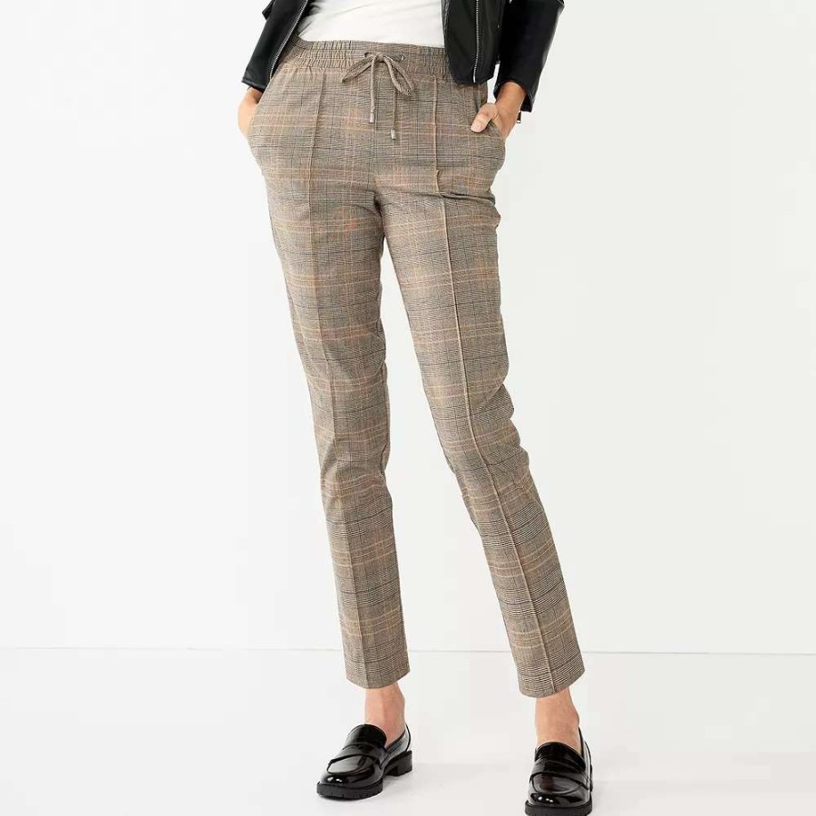 Clothing * | Petite Nine West Twill Pintuck Jogger Pants