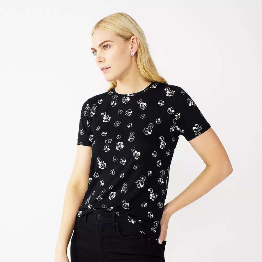 Clothing * | Petite Nine West Essential Crewneck Tee