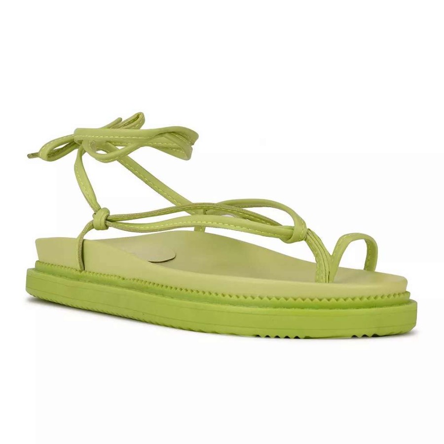 Shoes * | Nine West Sarest Women'S Strappy Sandals Lime Green