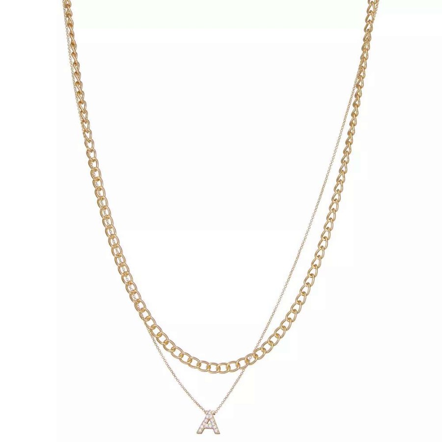 Jewelry * | Nine West Multi-Row Initial "A" Pendant Necklace