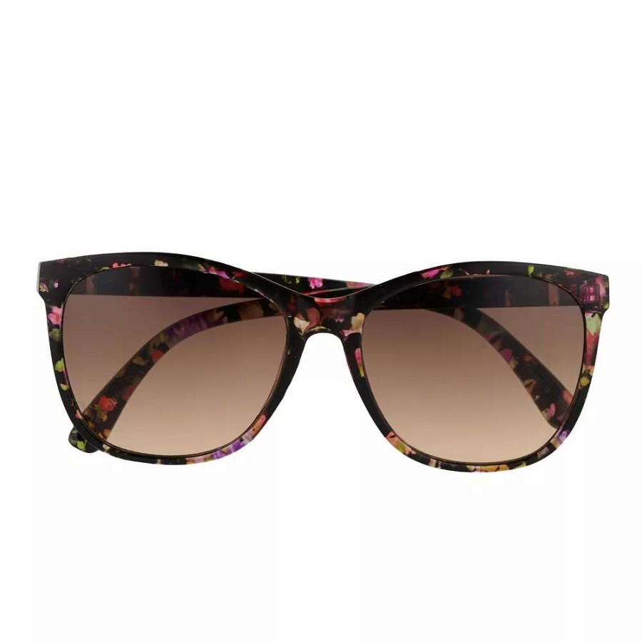 Accessories * | Women'S Nine West 56Mm Floral Cat Eye Metal Temple Sunglasses