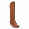 Shoes * | Nine West Buyah Women'S Suede Knee-High Boots Cognac Suede