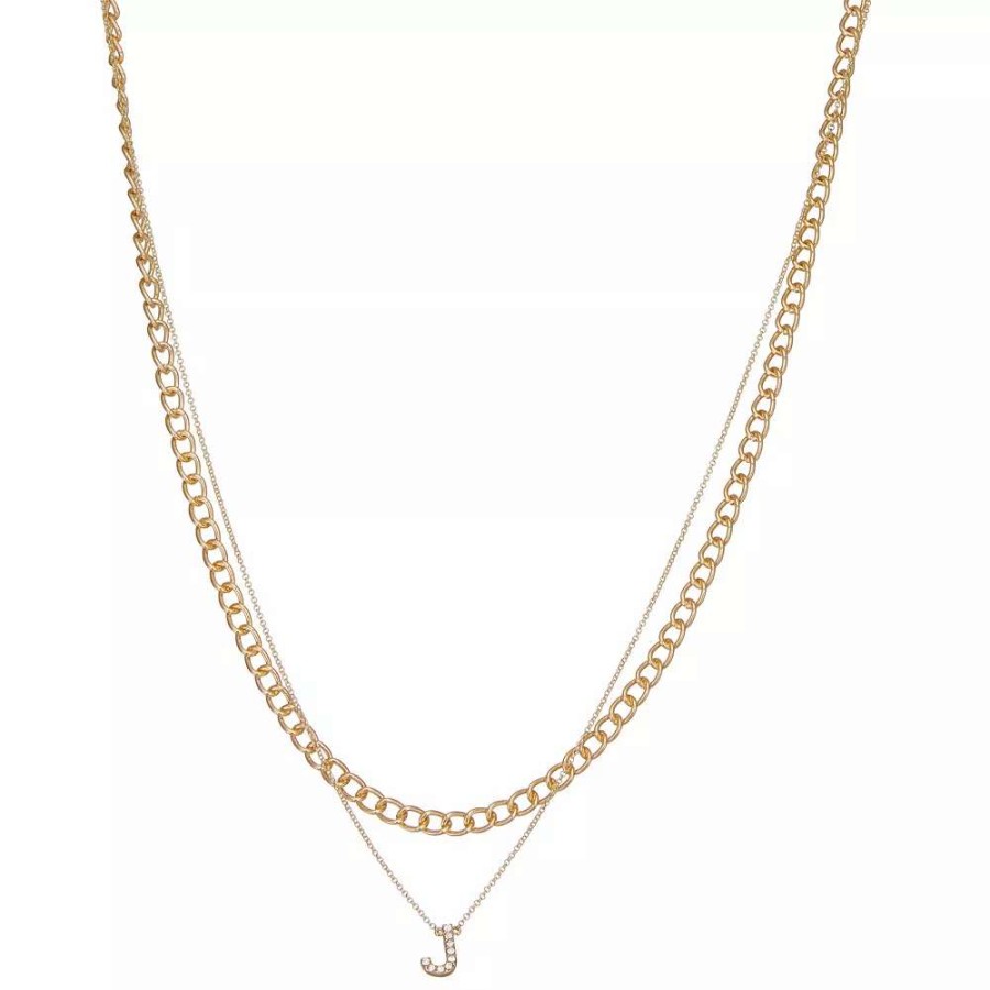 Jewelry * | Nine West Multi-Row Initial "J" Pendant Necklace