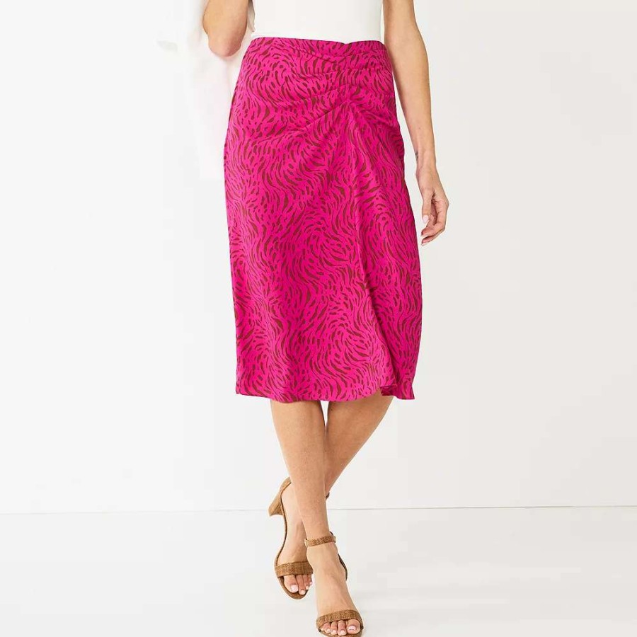 Clothing * | Women'S Nine West Side Ruched Midi Skirt