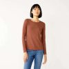 Clothing * | Women'S Nine West Essential Soft-Spun Long Sleeve Crewneck Tee