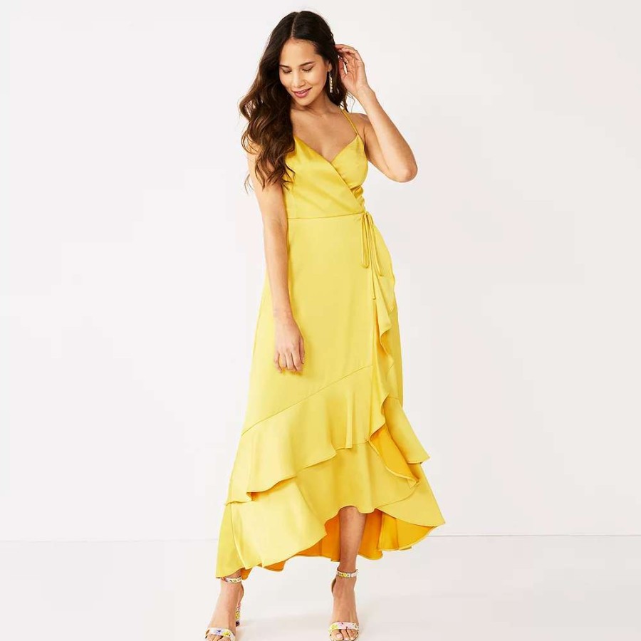 Clothing * | Women'S Nine West Strappy Wrap Ruffle Dress