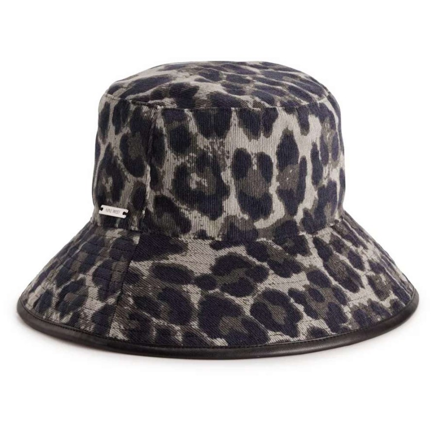 Accessories * | Women'S Nine West Animal Print Corduroy Bucket Hat