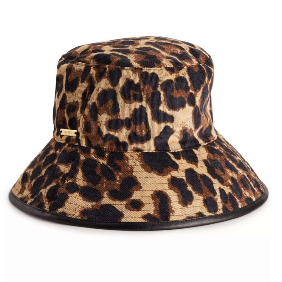 Accessories * | Women'S Nine West Animal Print Corduroy Bucket Hat