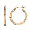 Jewelry * | Nine West Bamboo Hoop Earrings Gold Tone