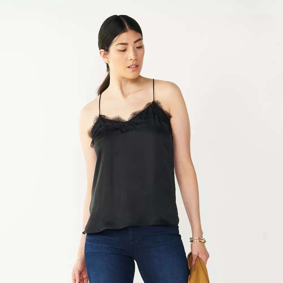 Clothing * | Petite Nine West Lace V-Neck Camisole