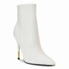 Shoes * | Nine West Bolana Women'S Leather Ankle Boots White Leather